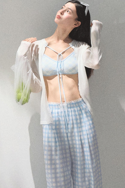 Wide-Leg Tencel Hemp Pants Set-Up