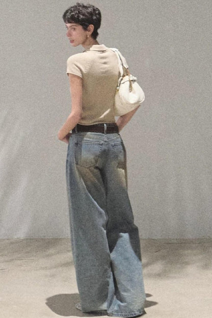 Vintage Hand-Painted Jeans Set