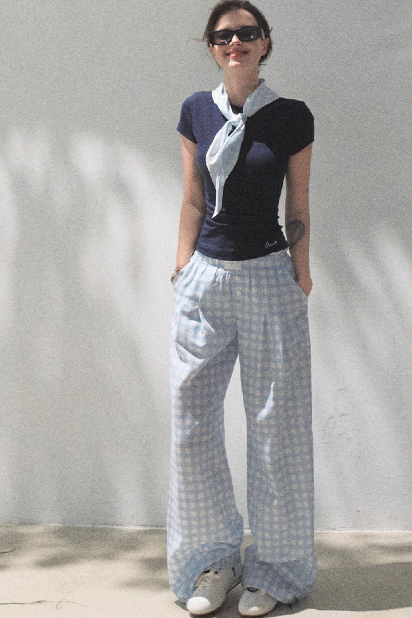 Wide-Leg Tencel Hemp Pants Set-Up