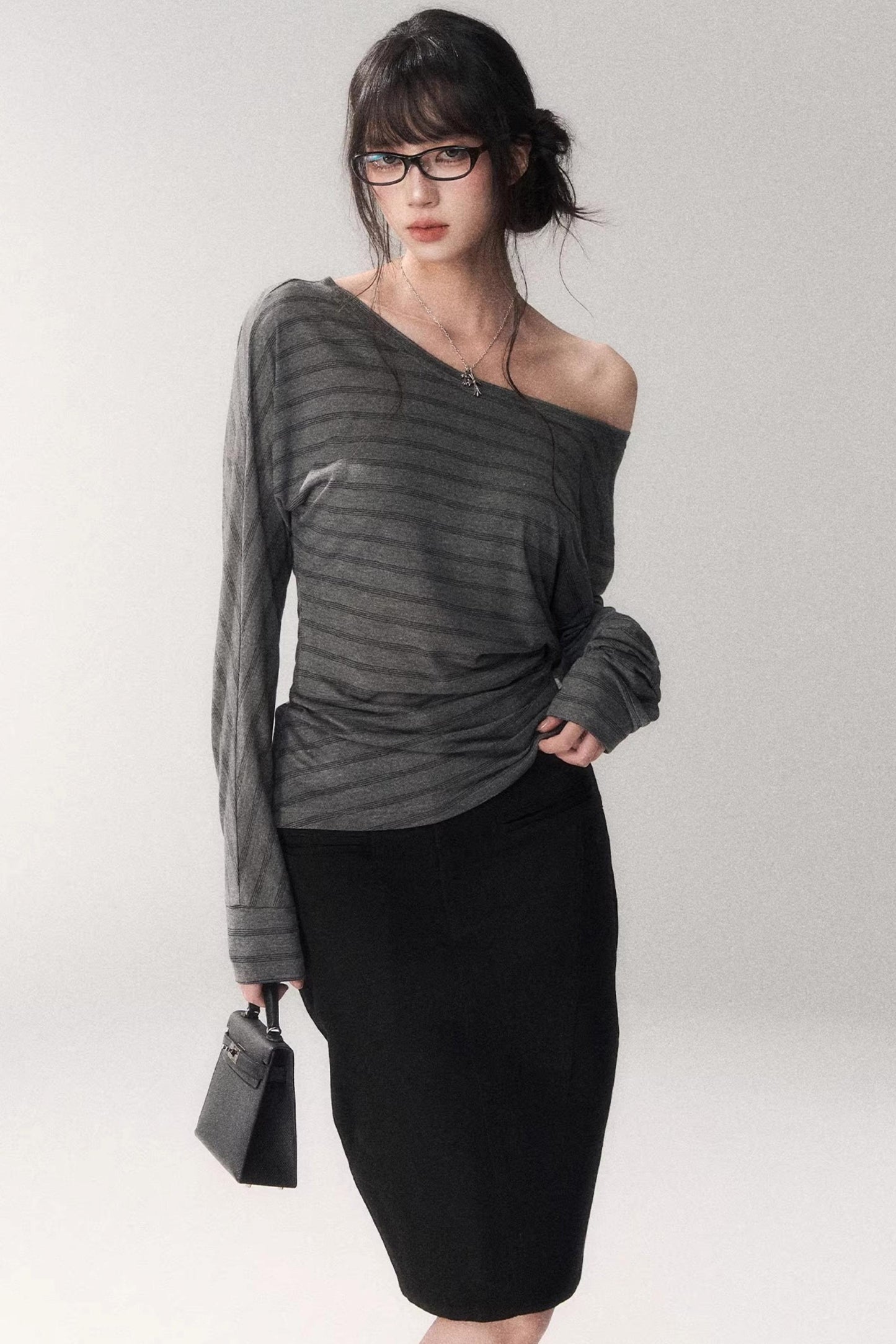 Cotton Washed Midi Skirt