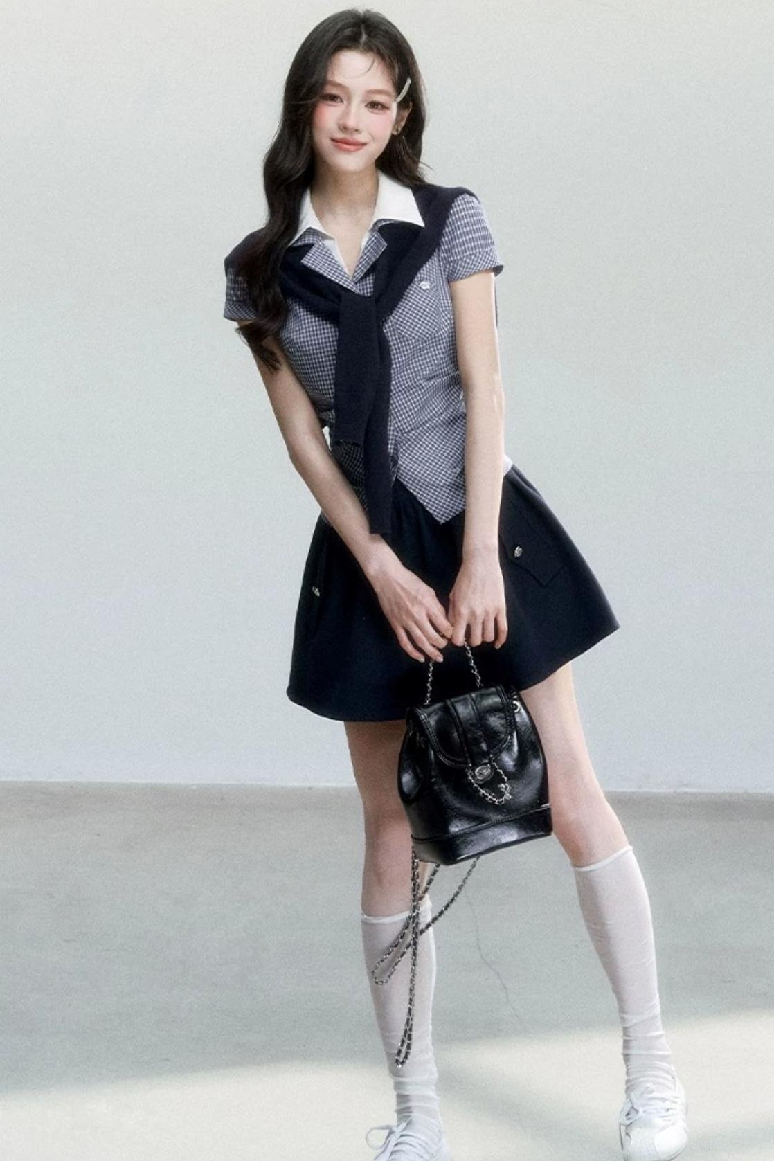 Sweet and Cool High-Waisted A-Line Skirt