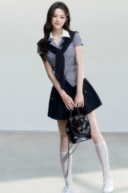 Sweet and Cool High-Waisted A-Line Skirt