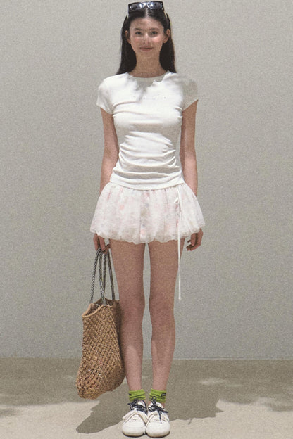 Floral Peplum Culottes Skirt Set