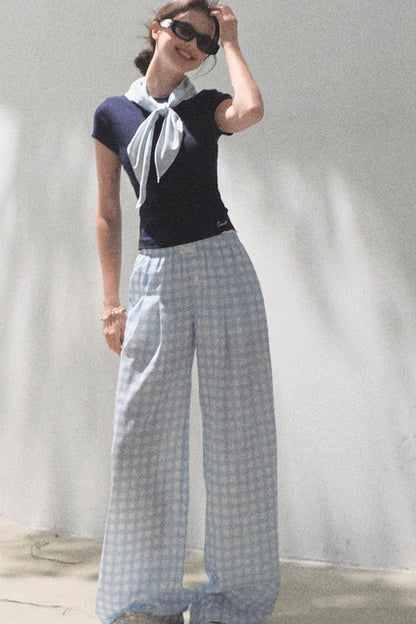 Wide-Leg Tencel Hemp Pants Set-Up