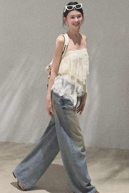 Vintage Hand-Painted Jeans Set