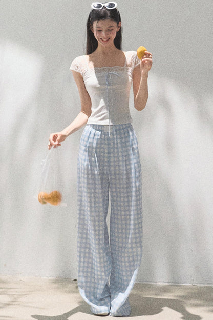 Wide-Leg Tencel Hemp Pants Set-Up