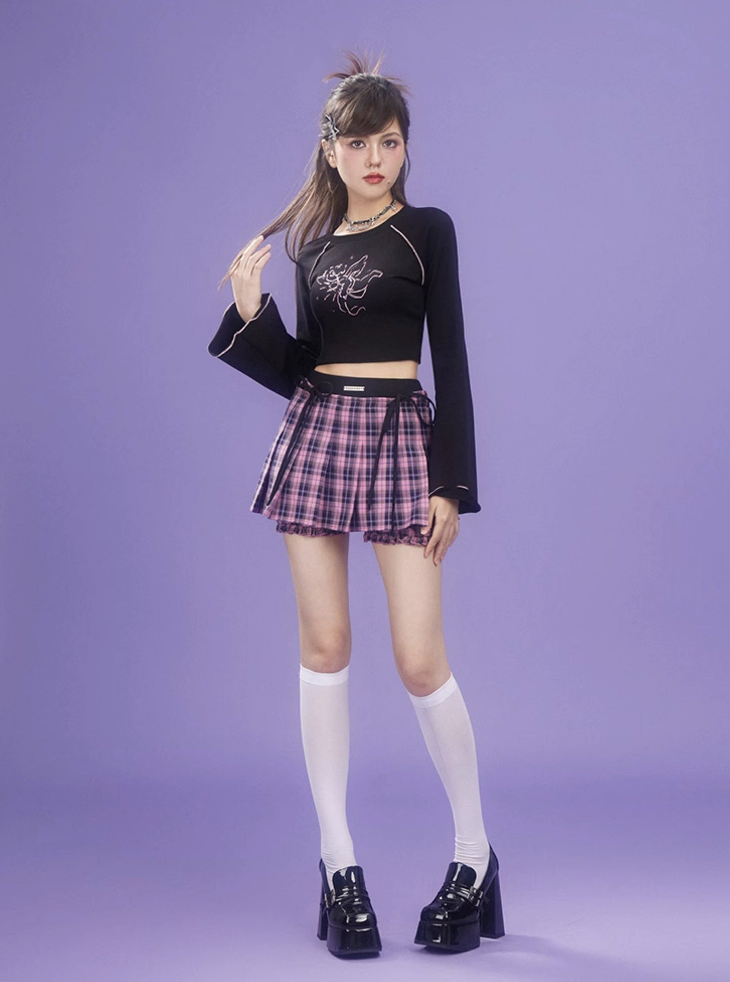 black pink pumpkin pants skirt