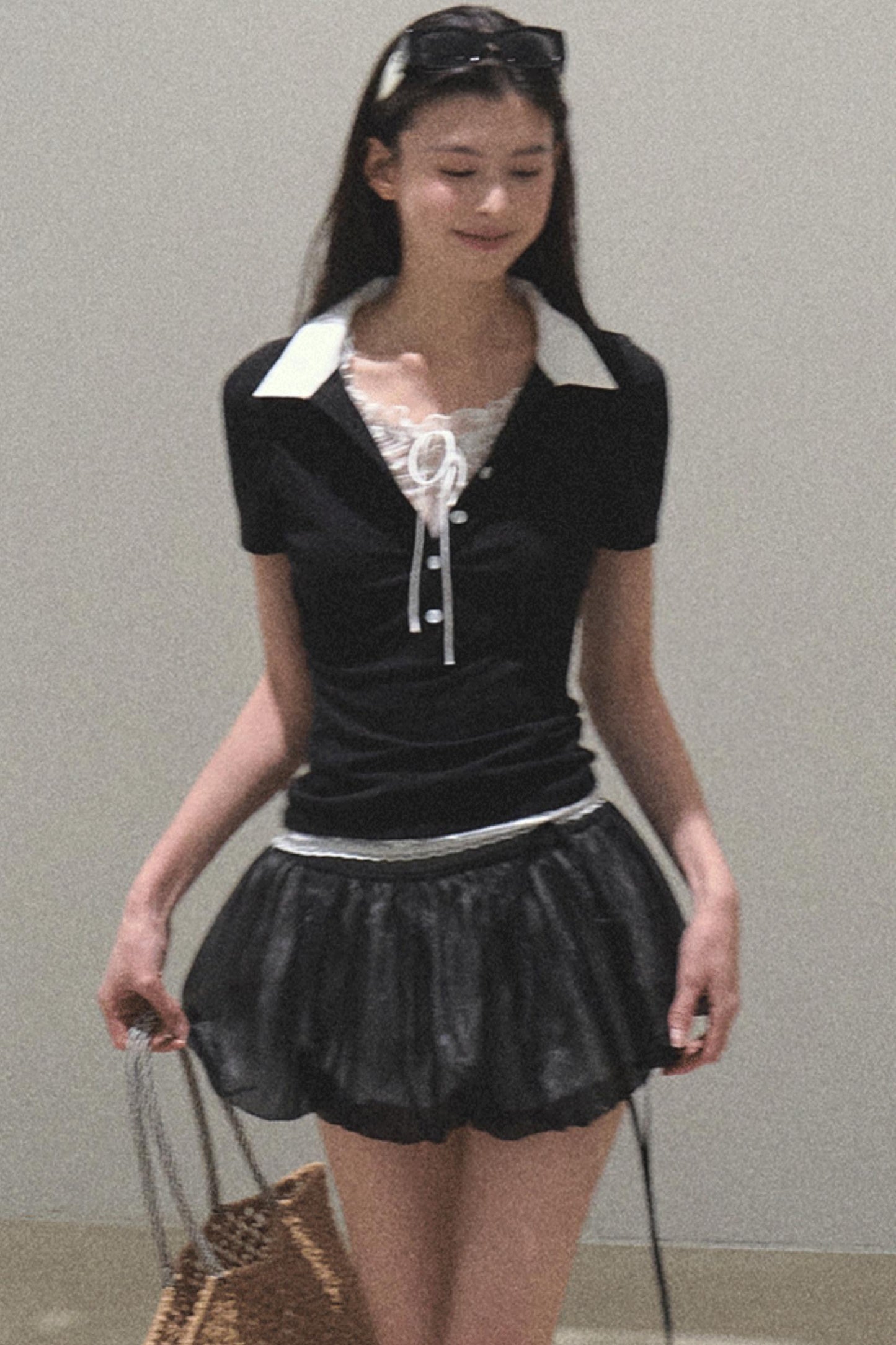 Floral Peplum Culottes Skirt Set