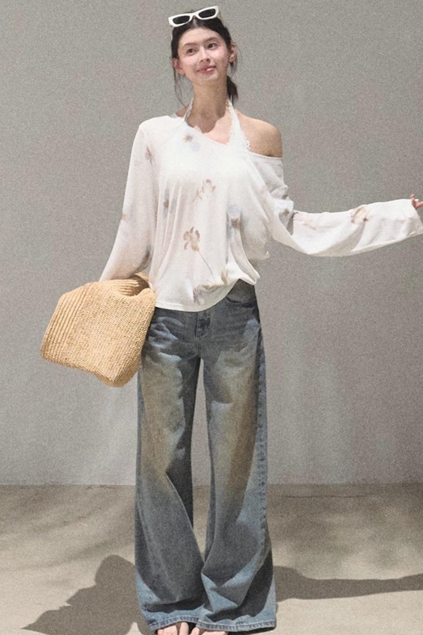 Vintage Hand-Painted Jeans Set