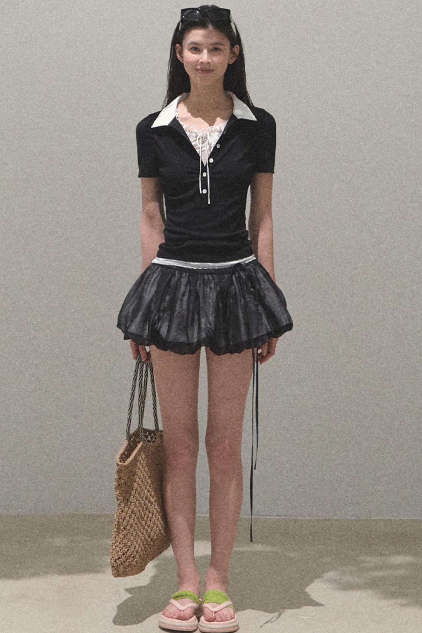 Floral Peplum Culottes Skirt Set