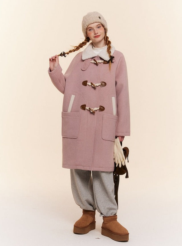 Lamb panel wool horn tweed Coat