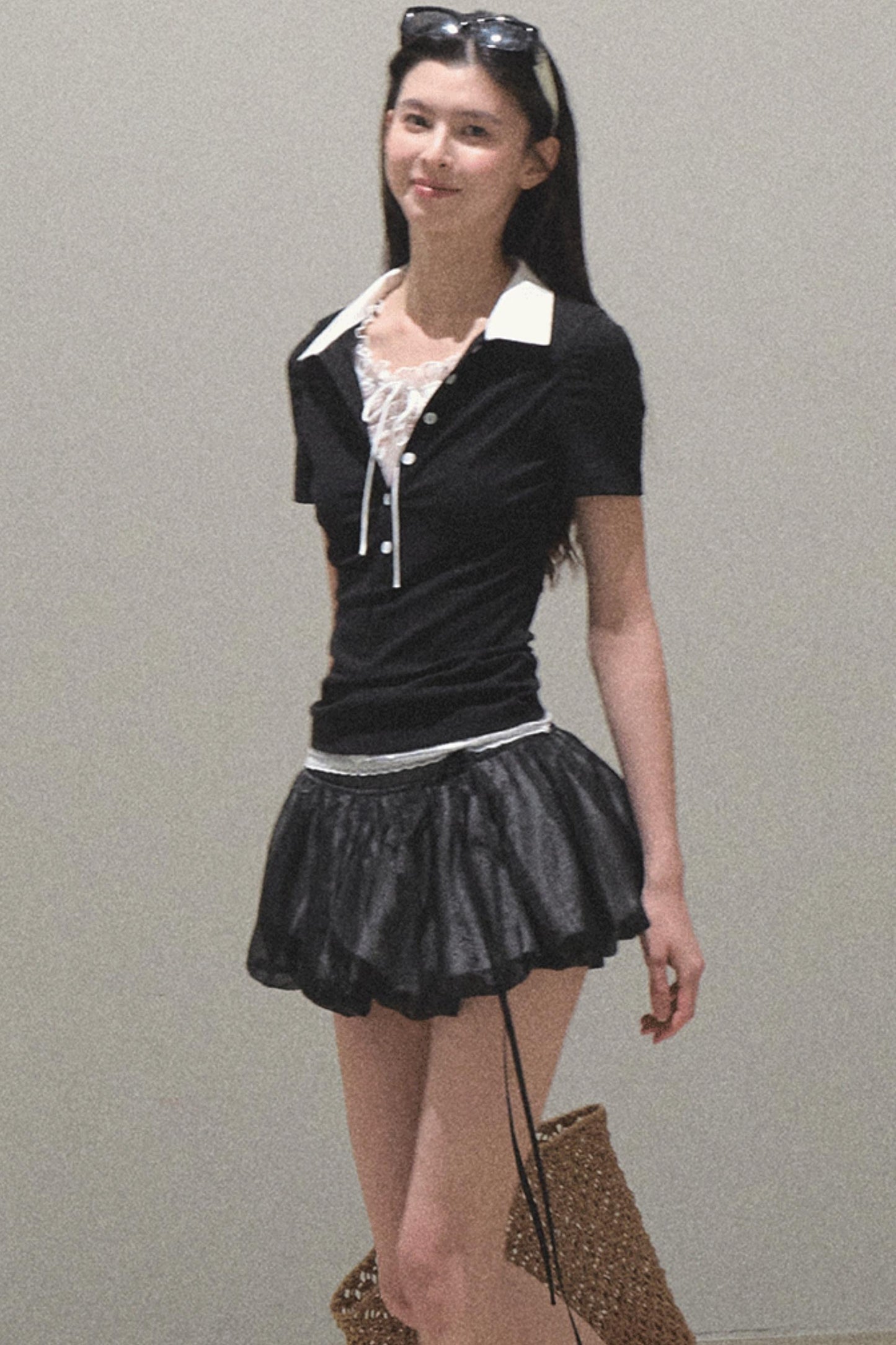 Floral Peplum Culottes Skirt Set