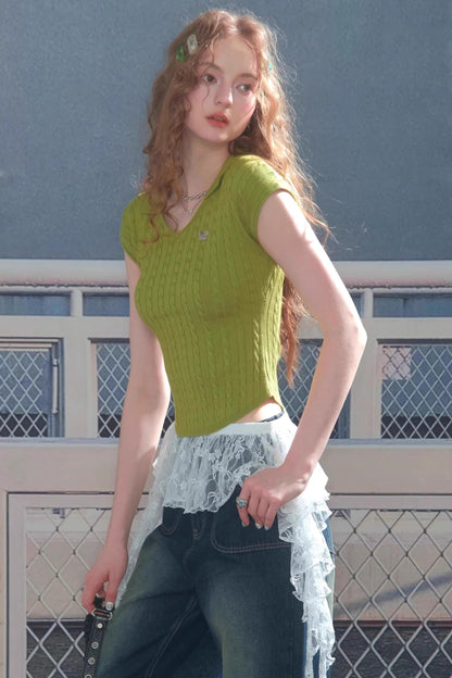 Summer Twist Slim Top Polo T-shirt