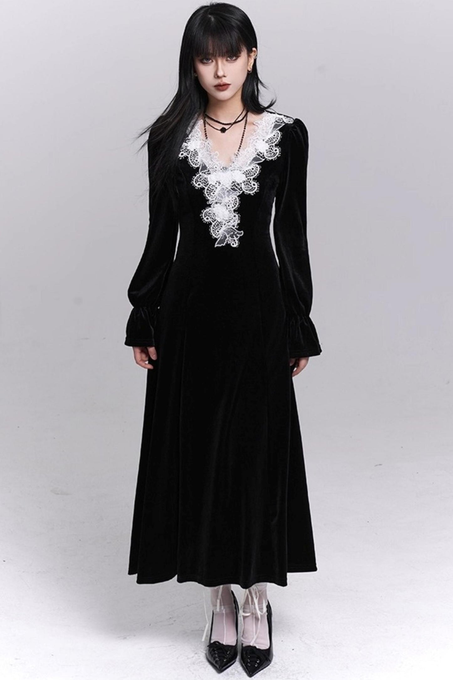 Black Velvet Winter Dress