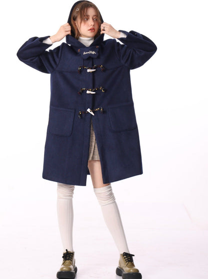 Niko Hooded Tweed Coat