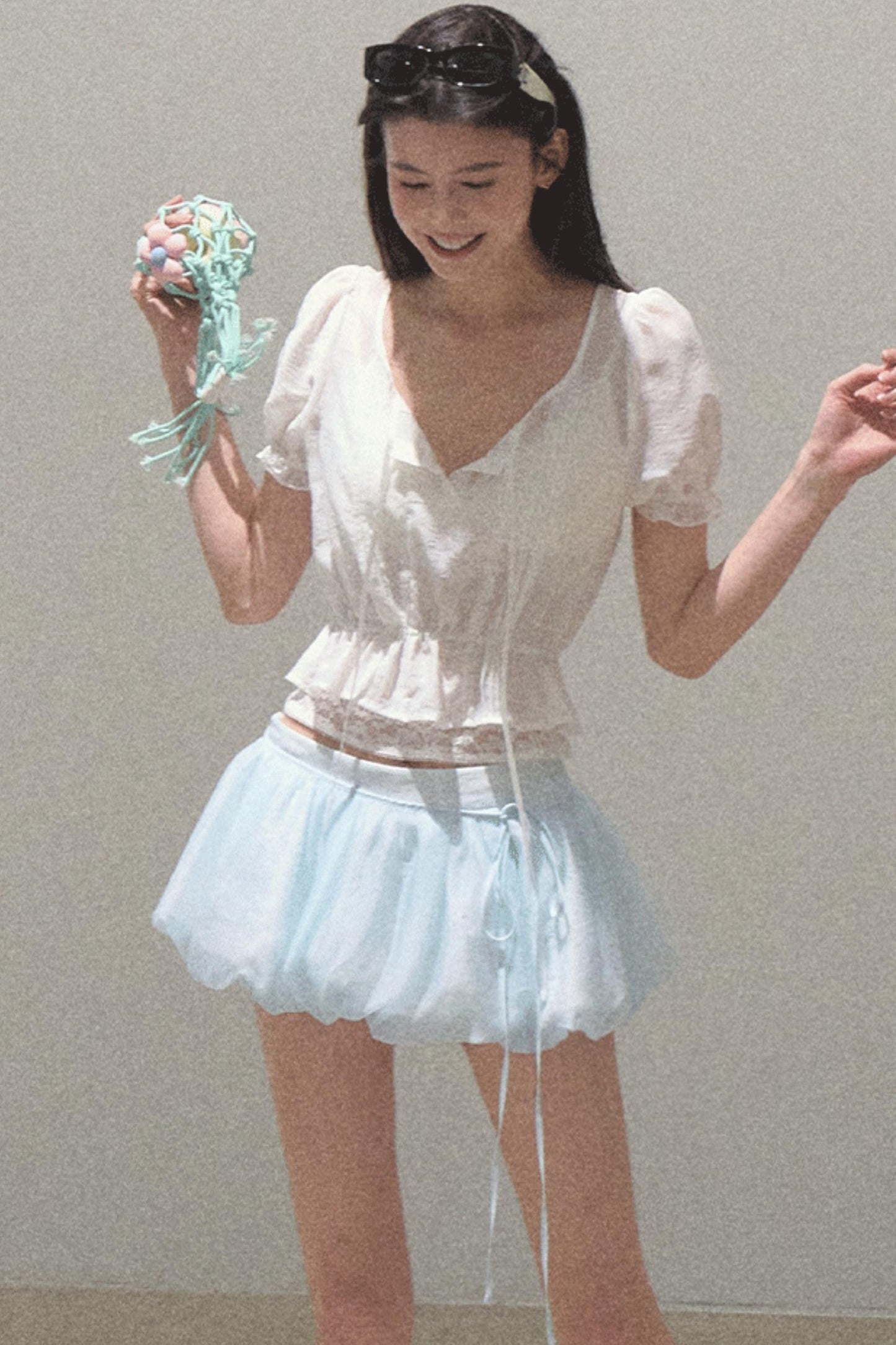 Floral Peplum Culottes Skirt Set