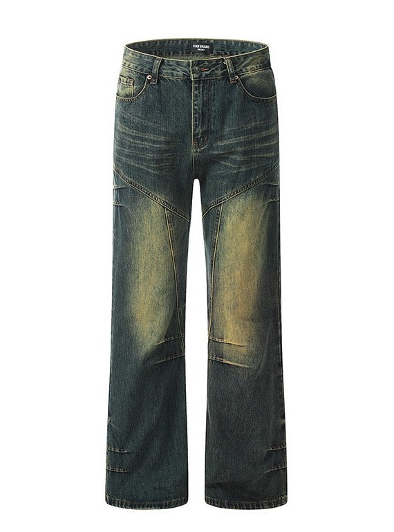 American Washed Distressed Straight Pants