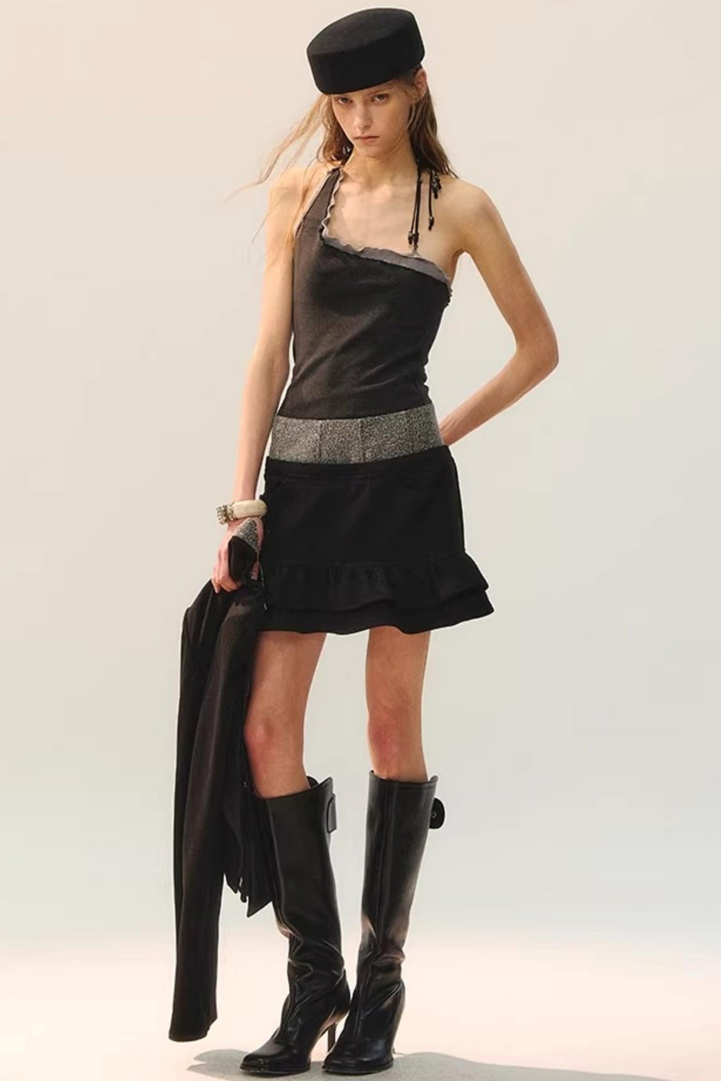 Frost Edge Beaded Halter Top