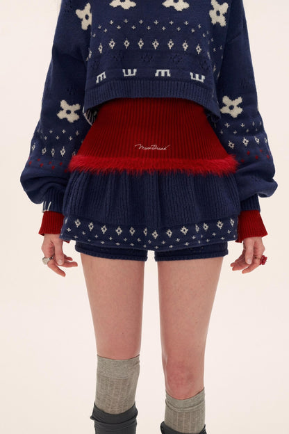 Star Jacquard Sweater Top Set-Up
