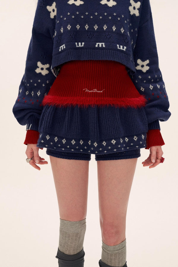 Star Jacquard Sweater Top Set-Up