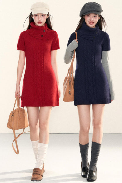 Cable Knit A-Line Dress