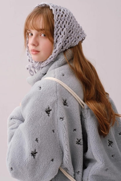 Hand-Crocheted Wool Blend Scarf