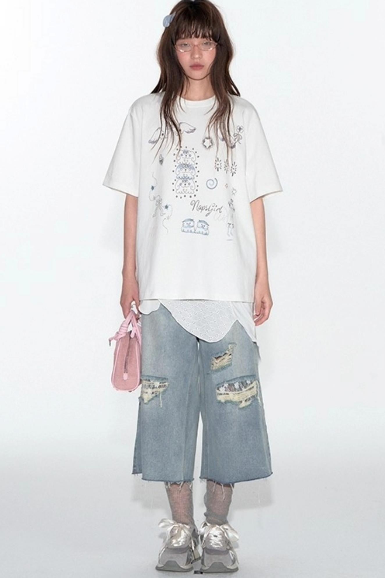 Summer Hand-Painted Cotton Top