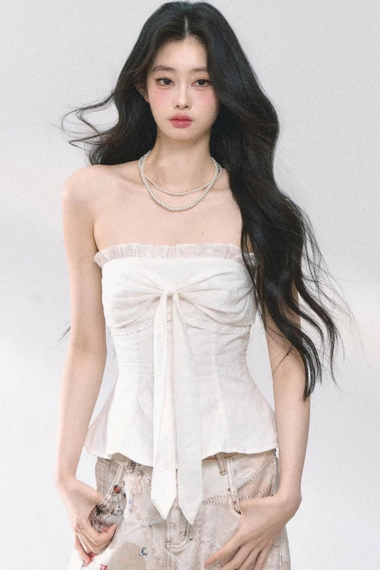 Eucalyptus White One-Shoulder Tank