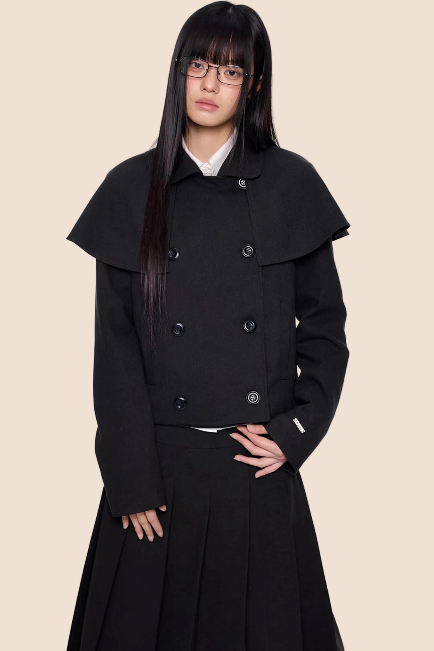 Doppelreihiger Cape-Mantel