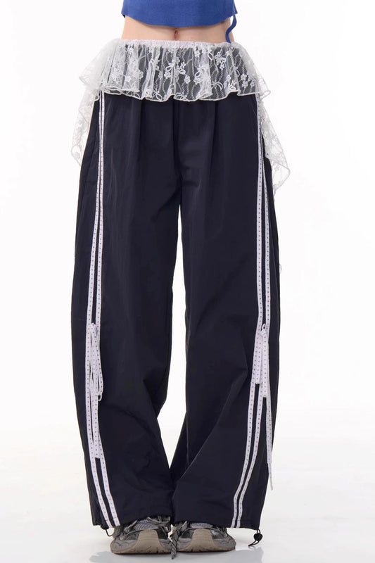 Retro Draped Wide-Leg Sweatpants