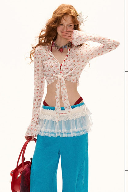 Summer Lace-Up Sleeve Tee