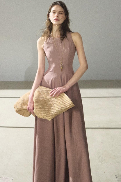 Shimmering Linen Sleeveless Dress
