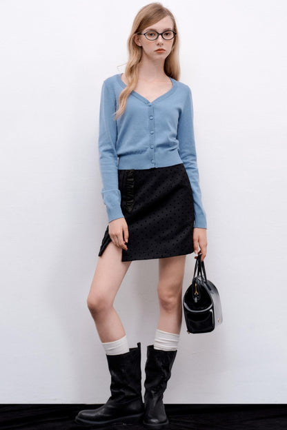 Gentle Polka Dot Ruffled Skirt