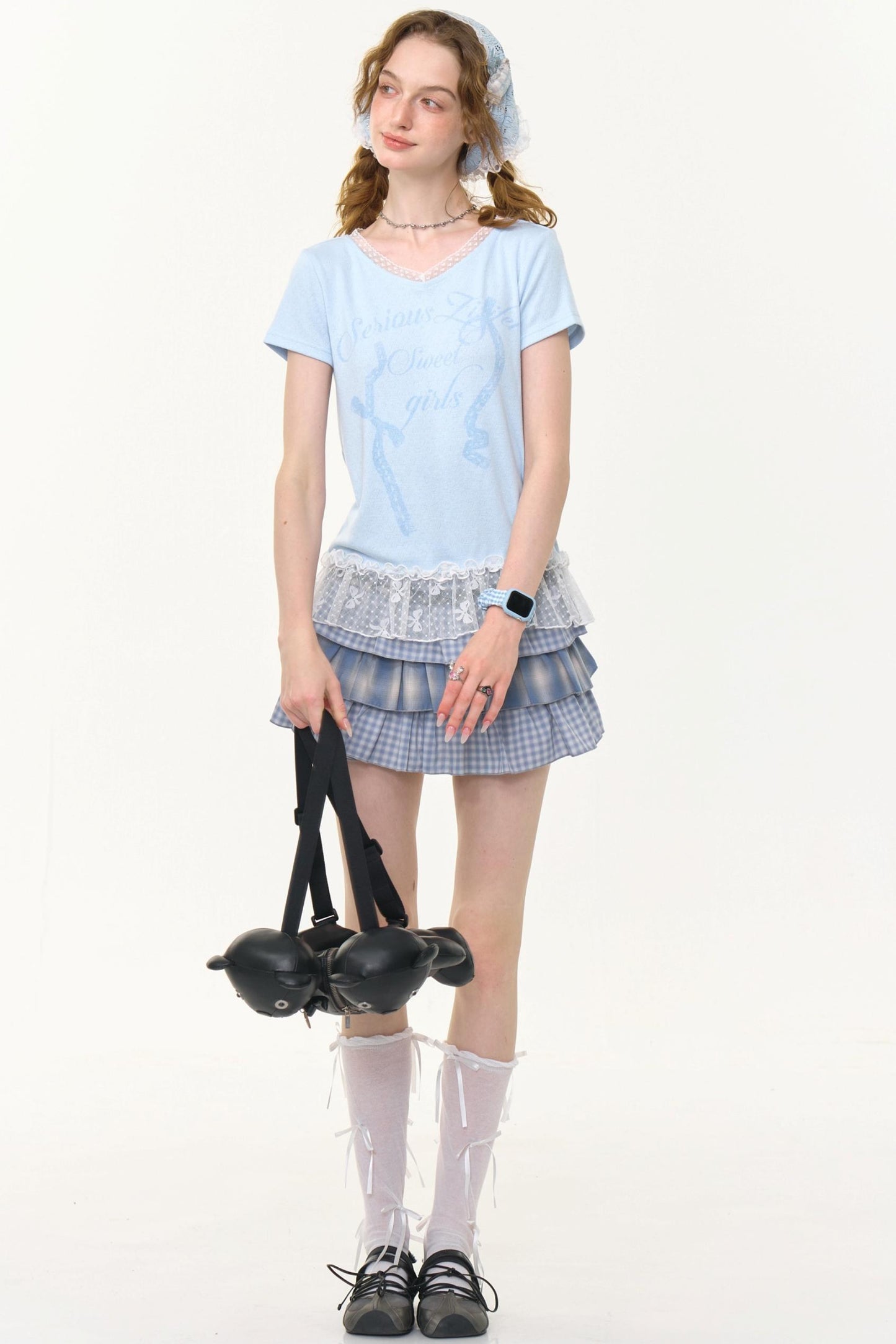 High-Waisted Tie-Dye Pleated Skirt