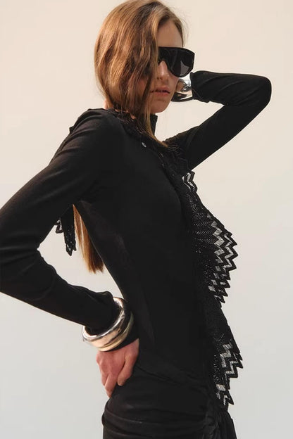 Spitzenkleid mit Schlitz