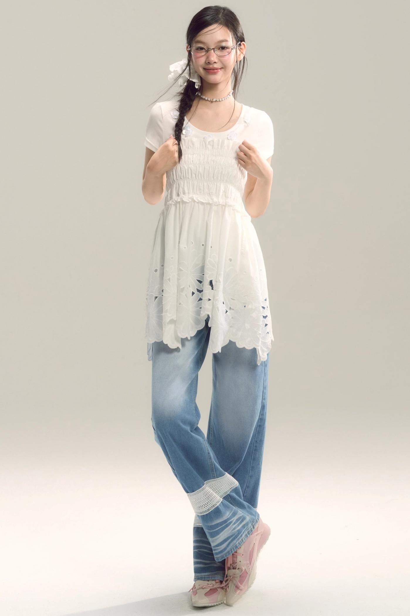 Moody Blue Cutout Jeans