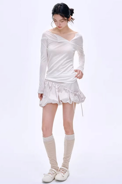 High-Gloss Two-Tone Slouch Socks