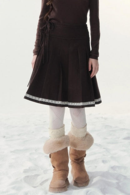 Late Love Letter Woolen Skirt