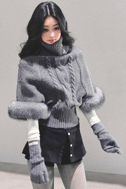 Korean Mohair Turtleneck Sweater