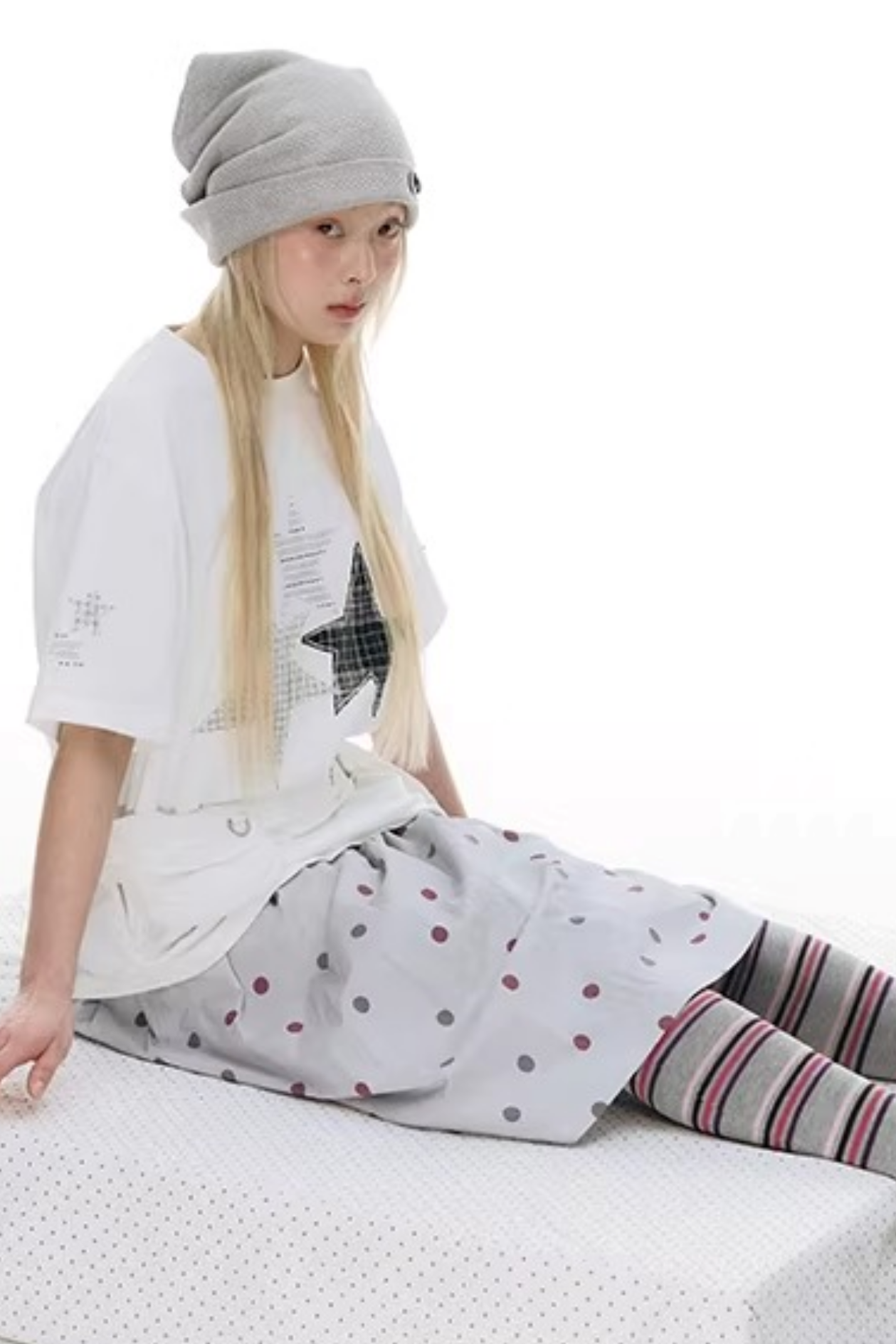 Retro Polka Dot Midi Skirt