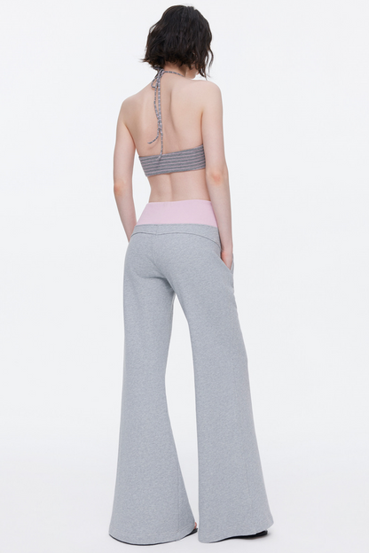 Color-Blocked Flared Pants