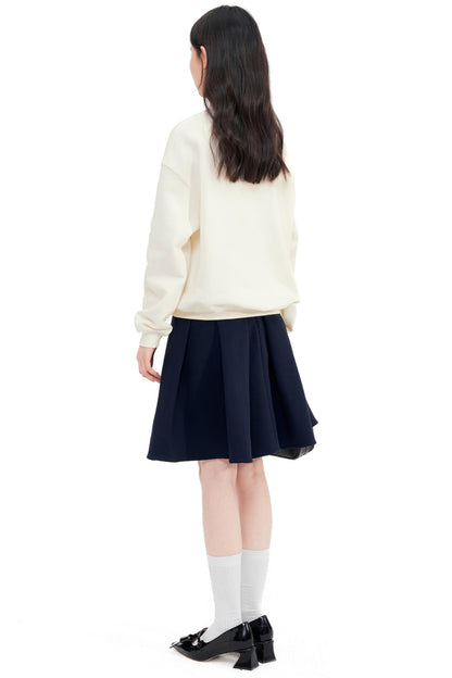 Fig Embroidered Crew Neck Top