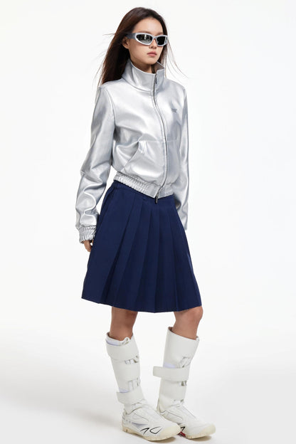 Metallic Leather Jacket