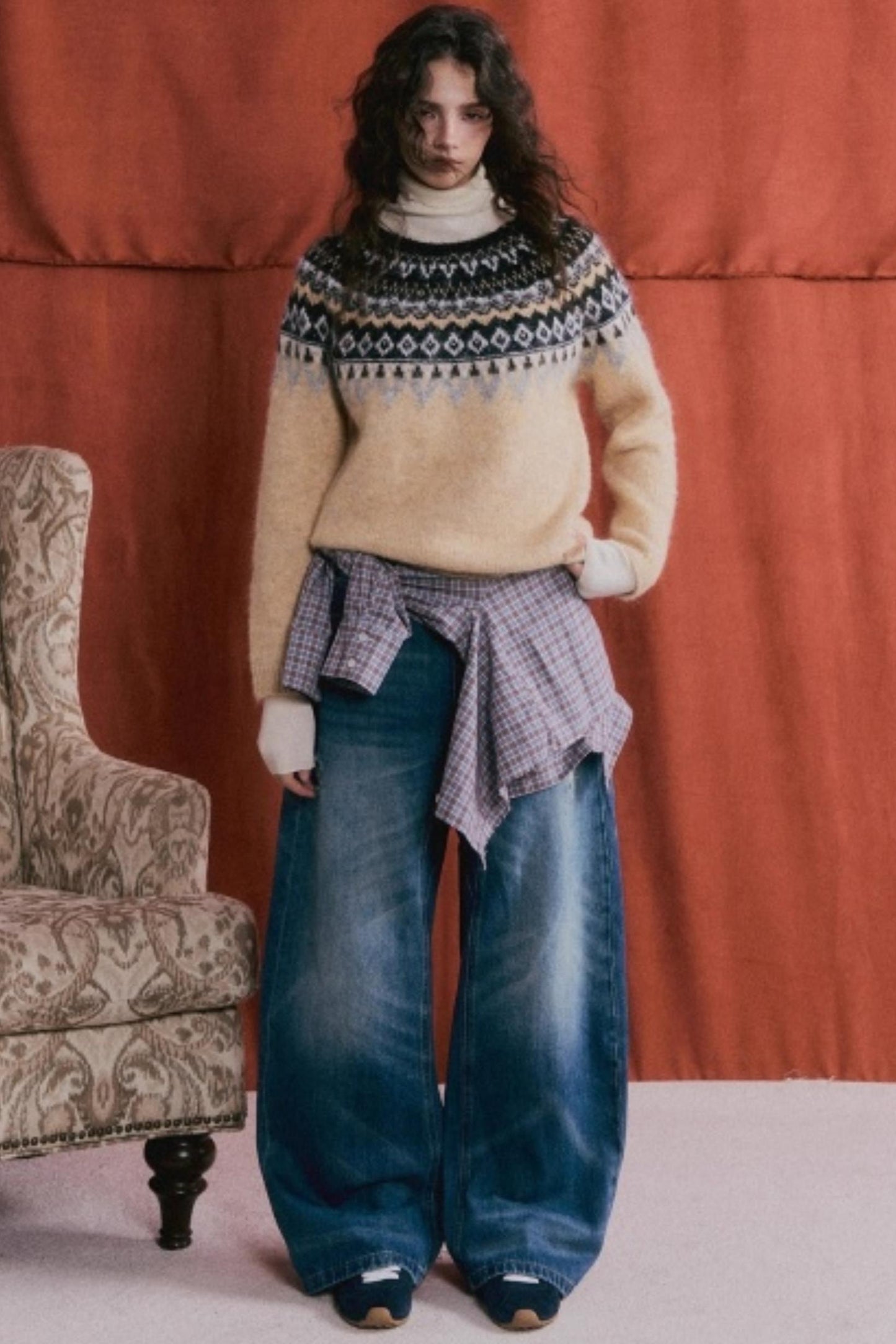 Wool Blend Fair Isle Sweater