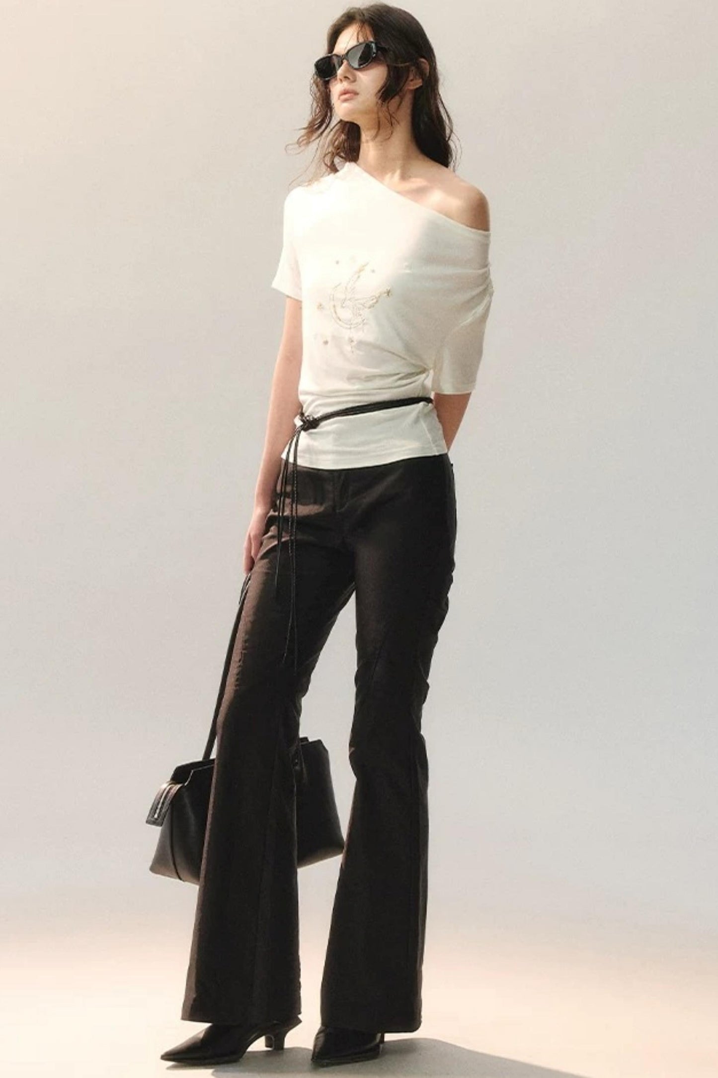 Pantalon Irrégulier à Dentelle Détachable