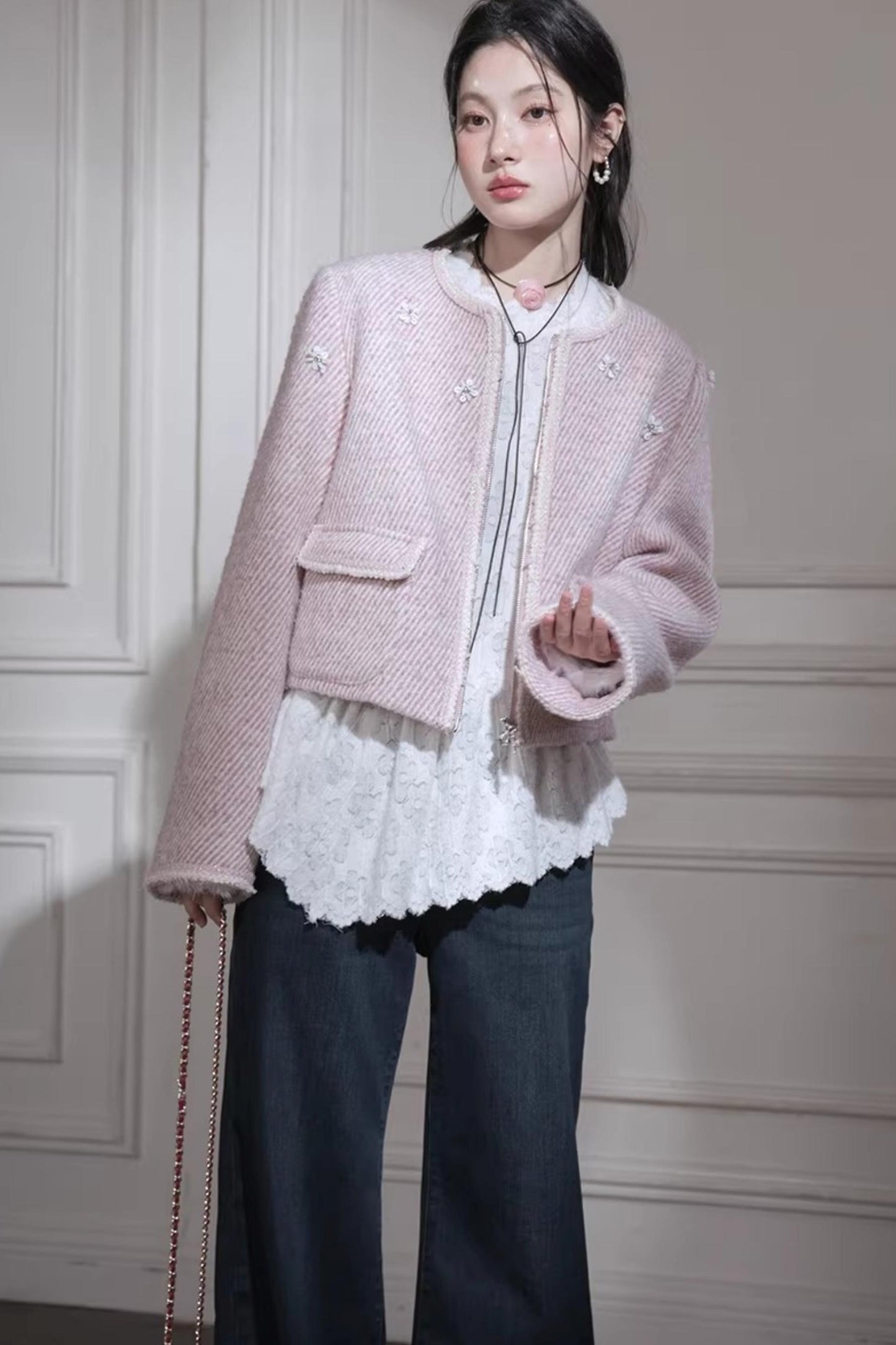 Snow Shell Pink Wool Suit Set