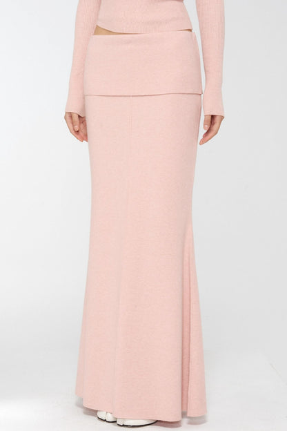 Velvet Peach Knit Sweater Set-Up