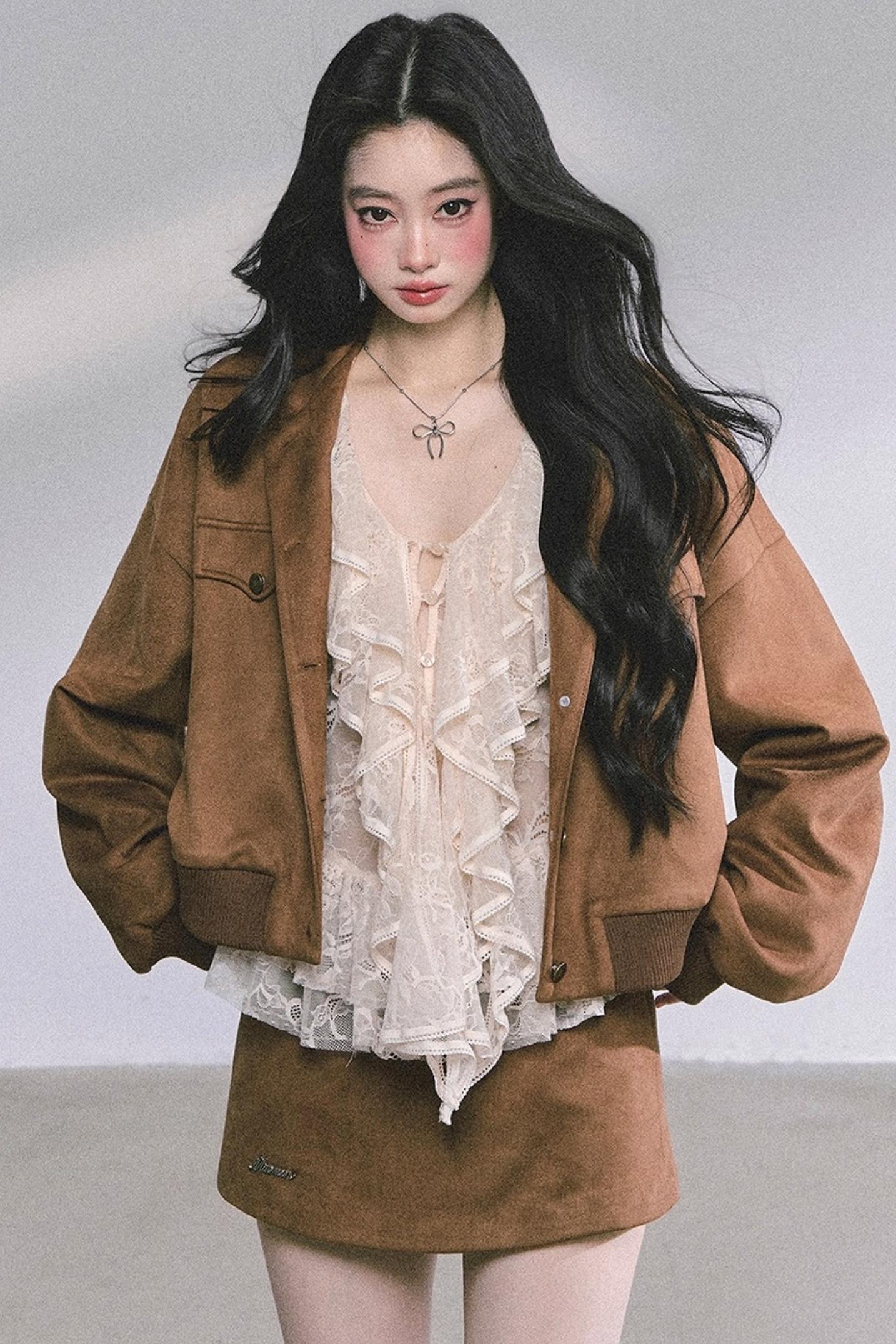 Coffee Shade Long Sleeve Top