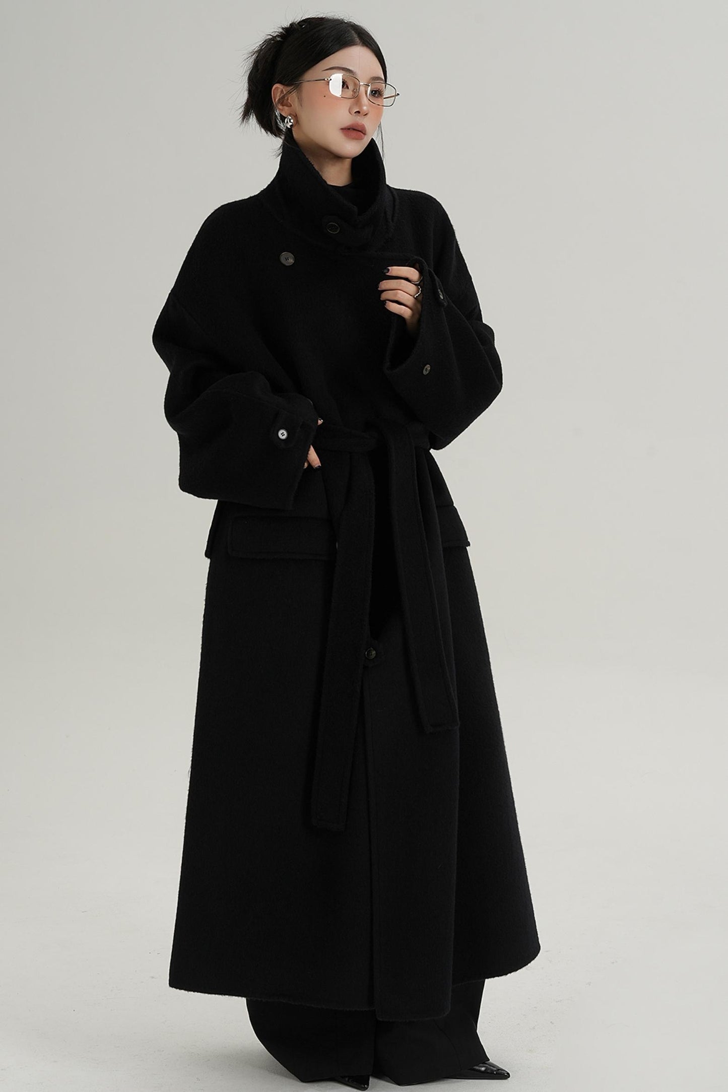 Woolen Silhouette Long Coat