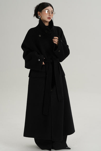 Woolen Silhouette Long Coat